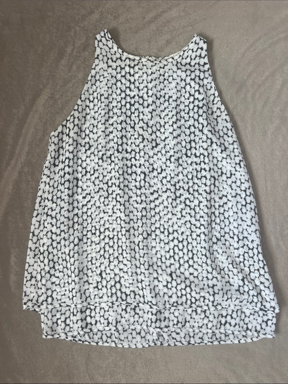 Sleeveless Black & White Patterned and layered Women's Top